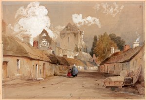 恋人の修道院、カークーブリ（紙に鉛筆と水彩） 作： Thomas Miles Richardson